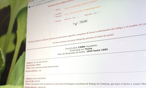 Foto del monitor donde se ve la búsqueda en la base de datos