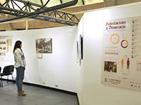 Foto de persona observando una exposición