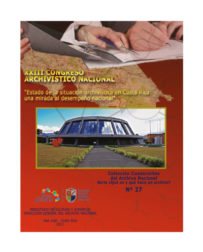 portada del libro Estado de la situación archivística en Costa Rica