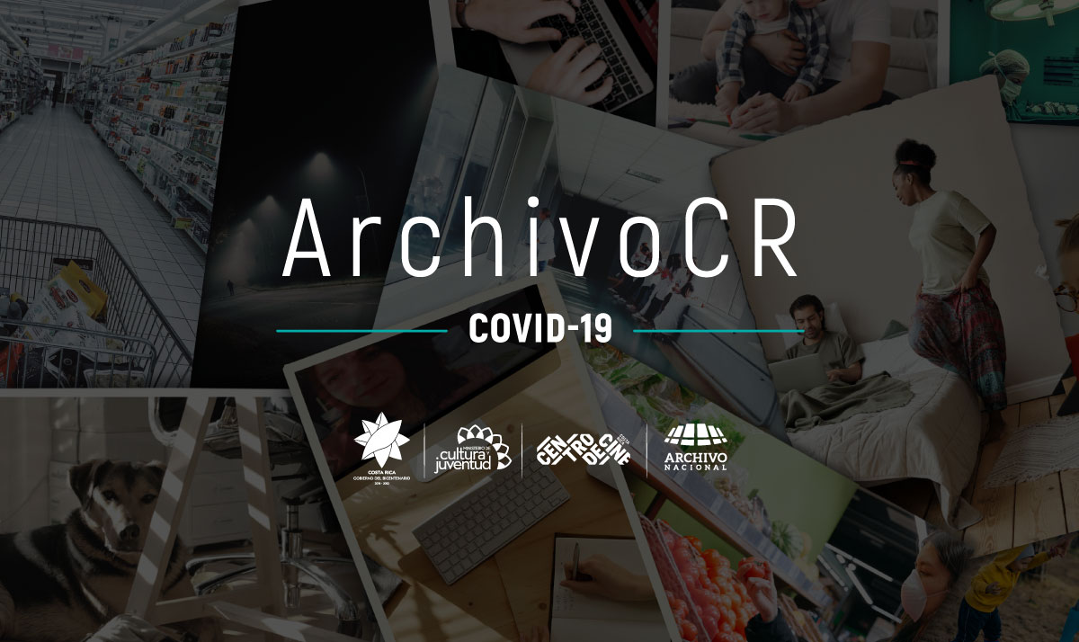 Gráfico Archivo CR Covid-19 logos de Presidencia de Costa Rica, Ministerio de Cultura y Juventud, Centro de Cine, Archivo Nacional